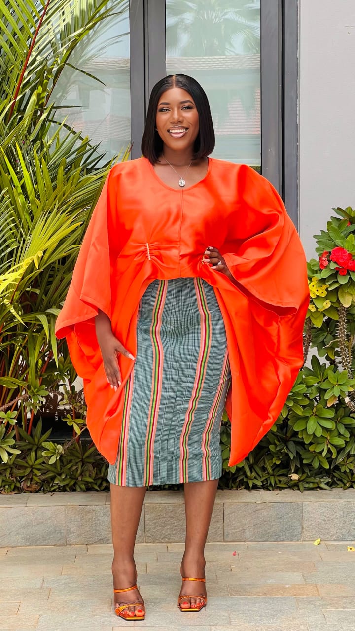 PHILOMENA TOP WITH KENTE SKIRT